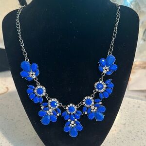 Blue Floral Statement Necklace